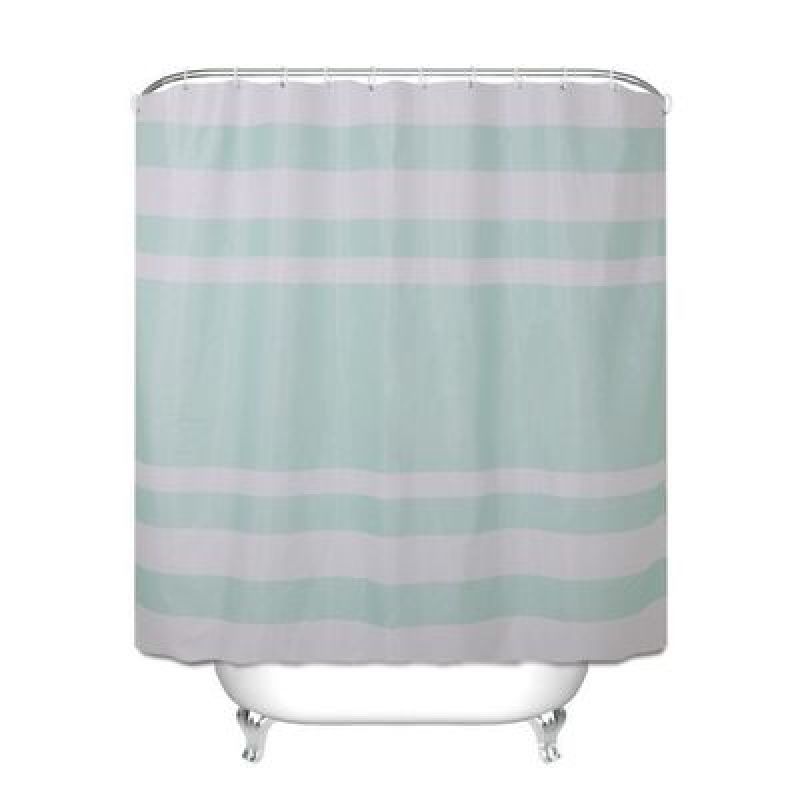 Hookless Shower Curtain with Snap On Rings | Modern Black & White Geometric Design | Fast and Easy Installation