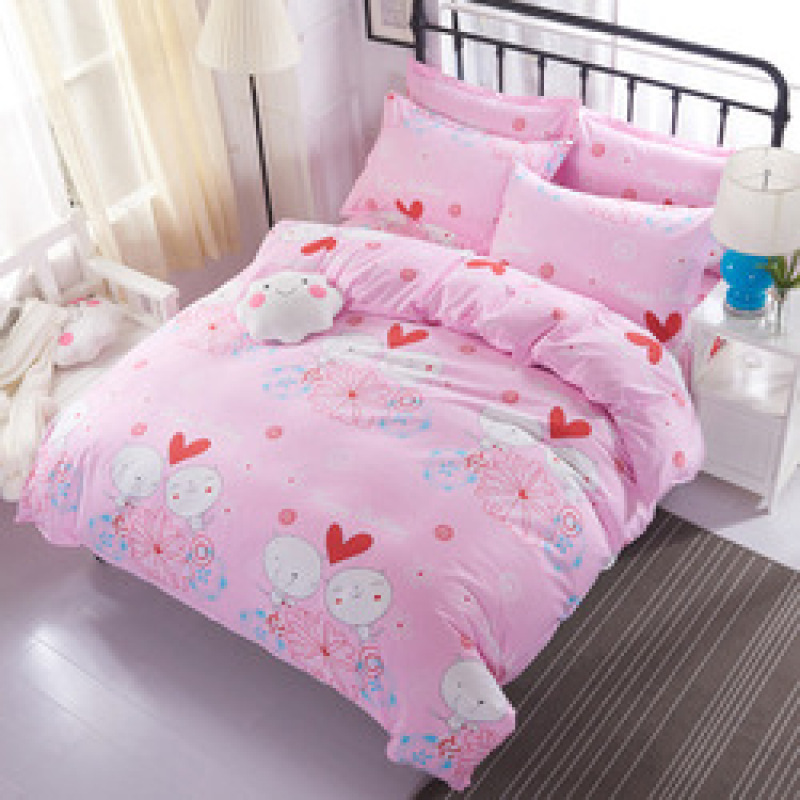 Cheap Pink Flower Bed Sheet Set,Bedroom Set Queen Bed#