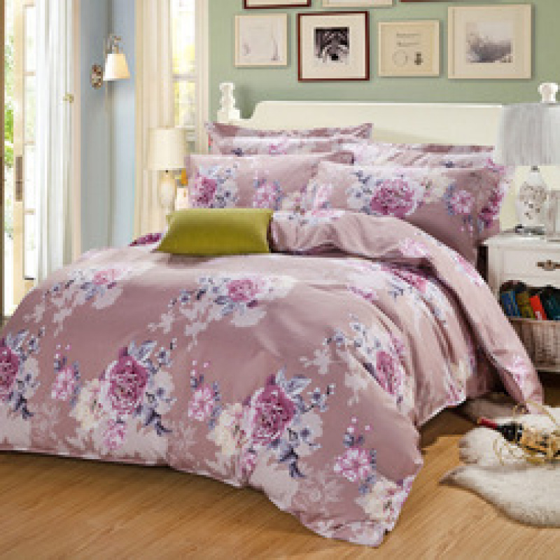 Cheap Pink Flower Bed Sheet Set,Bedroom Set Queen Bed#