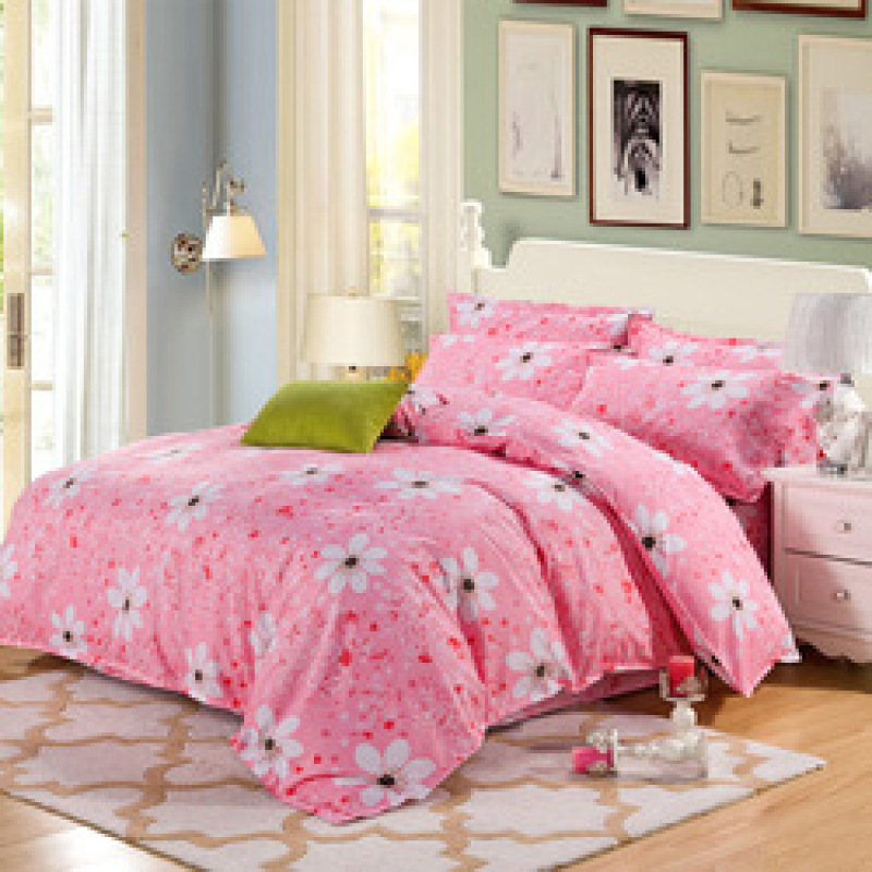 Cheap Pink Flower Bed Sheet Set,Bedroom Set Queen Bed#