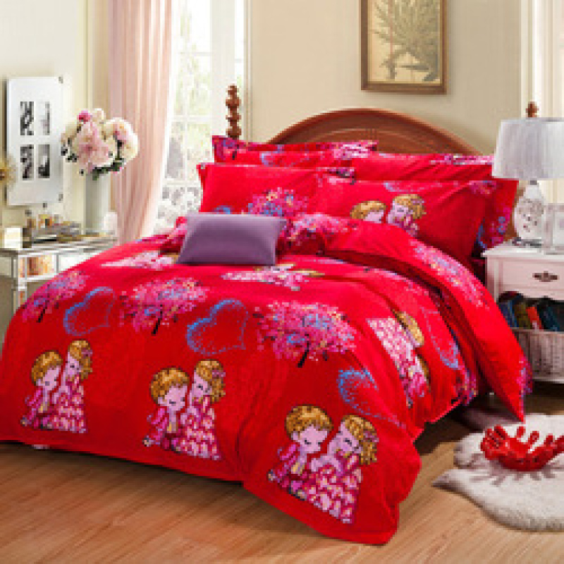 Cheap Pink Flower Bed Sheet Set,Bedroom Set Queen Bed#