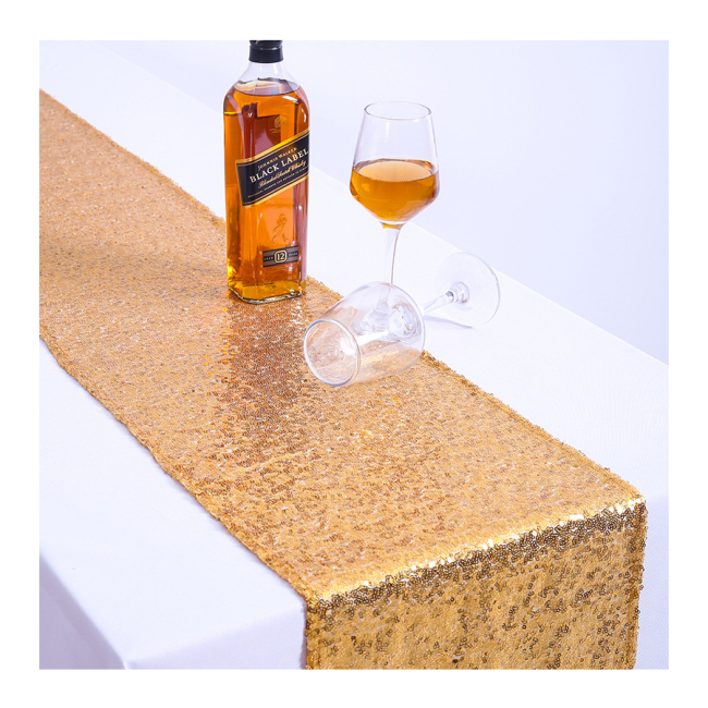 2019 Gold Table Runners Wedding, Wholesale Glitter Sequin Rose Gold Table Runner/
