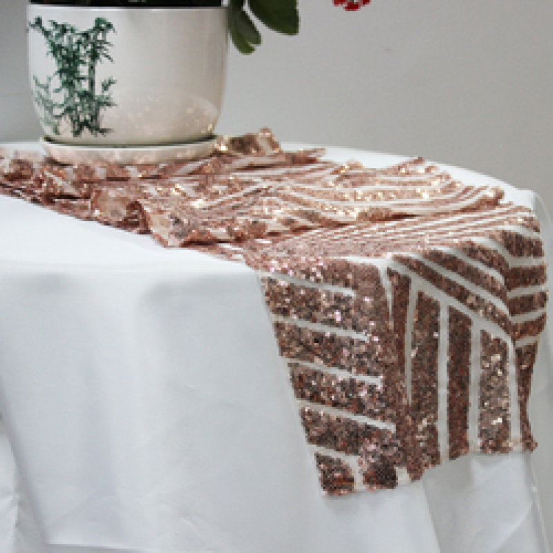 2019 Gold Table Runners Wedding, Wholesale Glitter Sequin Rose Gold Table Runner/