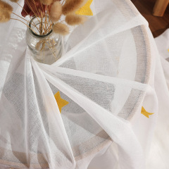Elegant Star Light Transmission Embroidered Curtain For Living Room