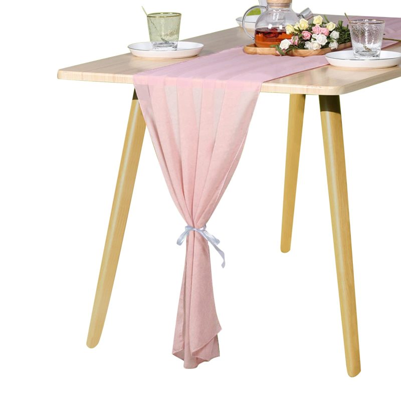 High Quality Chiffon Table Decoration Rustic Chic Wedding Reception Table Runner For Boho Bridal Shower Party Decorations