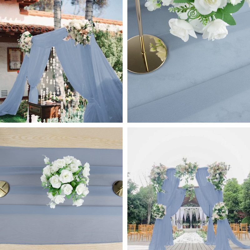 High Quality Chiffon Table Decoration Rustic Chic Wedding Reception Table Runner For Boho Bridal Shower Party Decorations