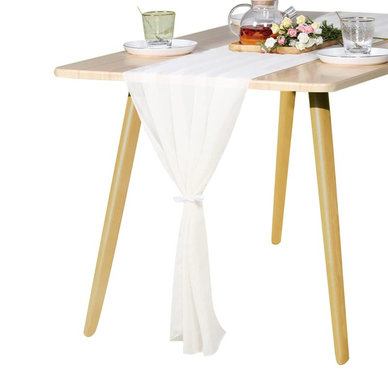 High Quality Chiffon Table Decoration Rustic Chic Wedding Reception Table Runner For Boho Bridal Shower Party Decorations