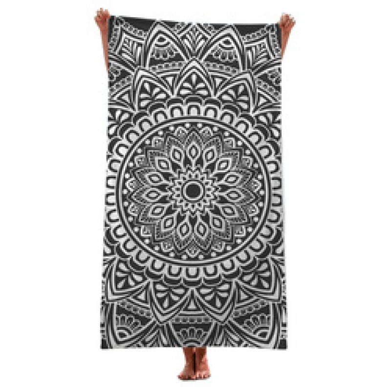 Boho Mandala Microfiber Beach Towel,  Print Poncho, Sand Free Beach Towel#