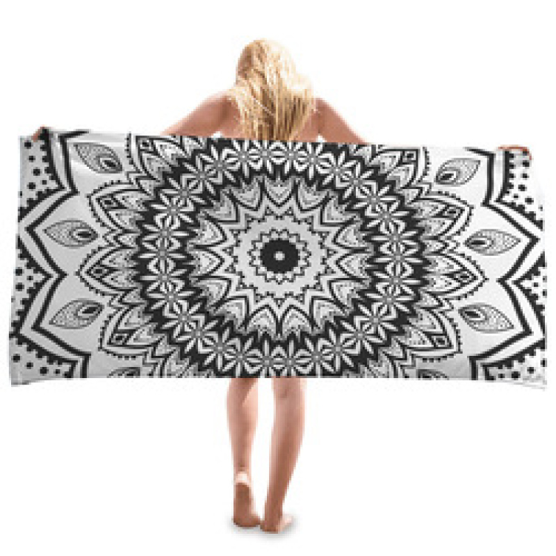 Boho Mandala Microfiber Beach Towel,  Print Poncho, Sand Free Beach Towel#