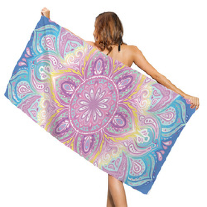 Boho Mandala Microfiber Beach Towel,  Print Poncho, Sand Free Beach Towel#