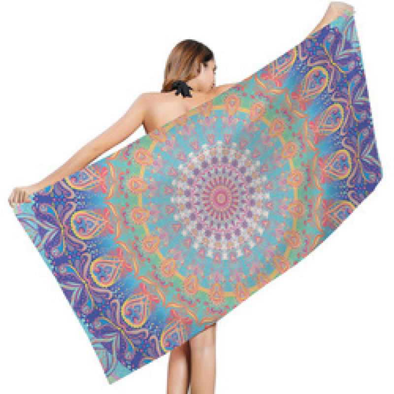 Boho Mandala Microfiber Beach Towel,  Print Poncho, Sand Free Beach Towel#