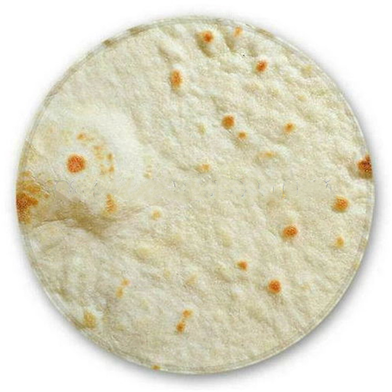 Hot Selling Digital Printing Fleece Mexican Burritos,Tortilla Blanket Round Food Blanket For Kids Or Adults#