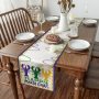 Beads Happy Mardi Gras Carnival Table Runner, Seasonal Holiday Kitchen Dining Table Decoration for Indoor Outdoor Home#