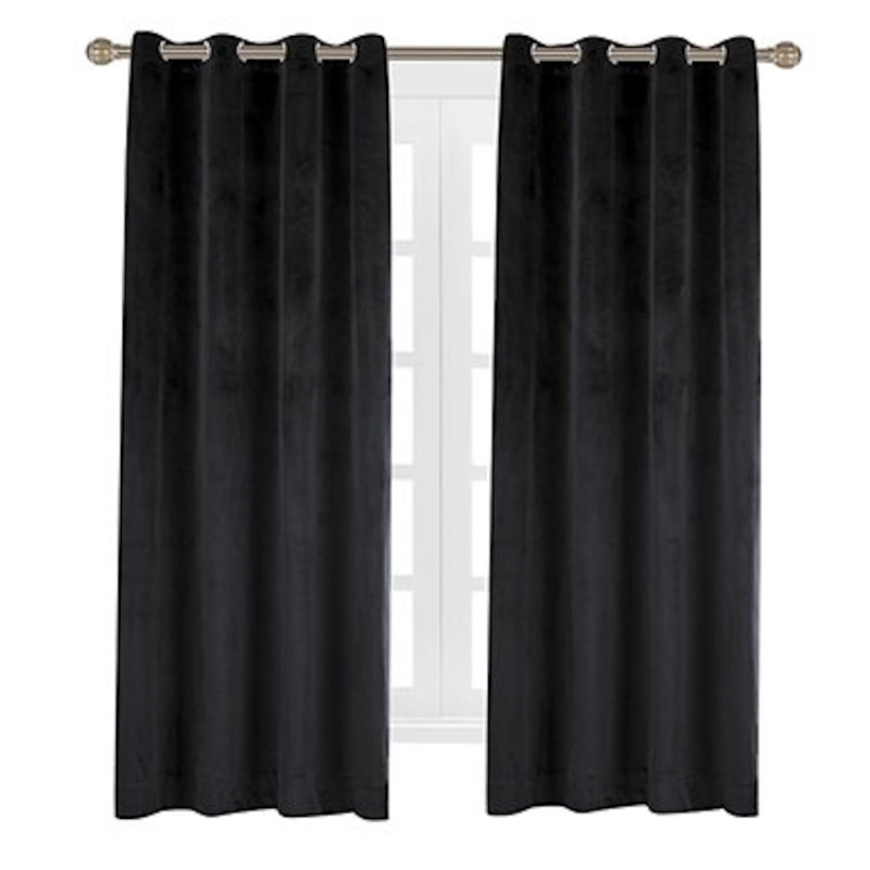 For Home Outdoor Black Velvet Soundproof Curtain, Wholesale Blackout Window Curtain/