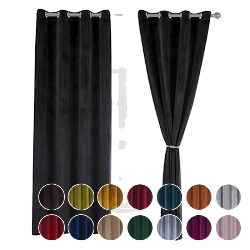 For Home Outdoor Black Velvet Soundproof Curtain, Wholesale Blackout Window Curtain/