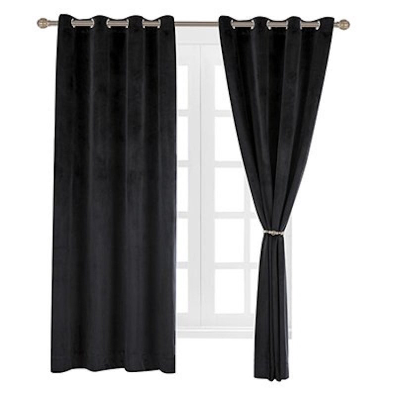 For Home Outdoor Black Velvet Soundproof Curtain, Wholesale Blackout Window Curtain/