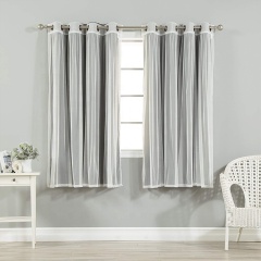 perspective sheer curtain polyester luxury party wall windows curtain set