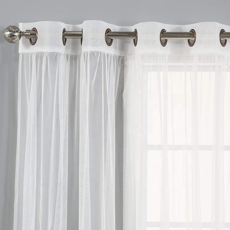 perspective sheer curtain polyester luxury party wall windows curtain set