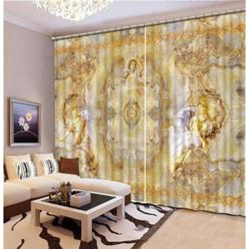 Custom 3d Window Curtains European Angel Pattern 3D Luxury Curtains for Livingroom,3D Voile White Cortina Rideaux/