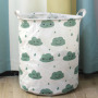 Dirty Laundry Cotton 40*50cm Linen Foldable Round Waterproof Organizer Bucket Clothes Toys Large Capacity Home Storage Basket