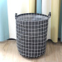 Dirty Laundry Cotton 40*50cm Linen Foldable Round Waterproof Organizer Bucket Clothes Toys Large Capacity Home Storage Basket