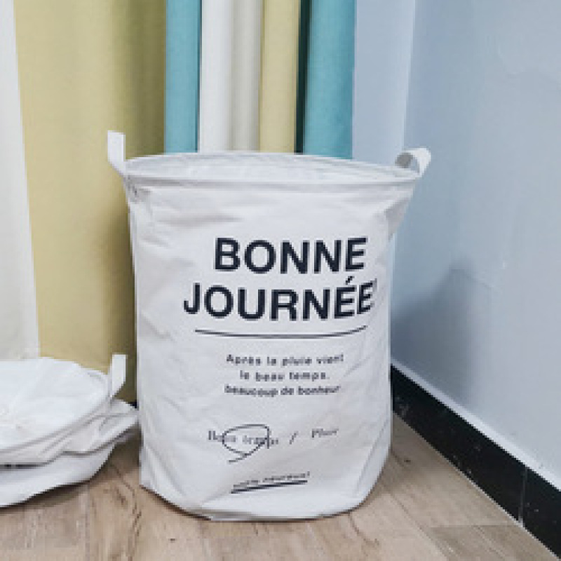 Dirty Laundry Cotton 40*50cm Linen Foldable Round Waterproof Organizer Bucket Clothes Toys Large Capacity Home Storage Basket