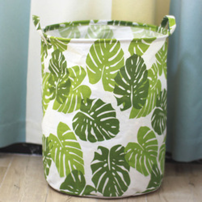 Dirty Laundry Cotton 40*50cm Linen Foldable Round Waterproof Organizer Bucket Clothes Toys Large Capacity Home Storage Basket