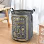 Dirty Laundry Cotton 40*50cm Linen Foldable Round Waterproof Organizer Bucket Clothes Toys Large Capacity Home Storage Basket