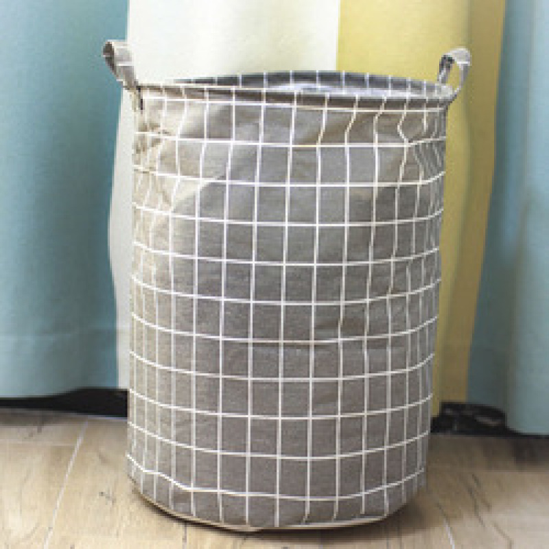 Dirty Laundry Cotton 40*50cm Linen Foldable Round Waterproof Organizer Bucket Clothes Toys Large Capacity Home Storage Basket