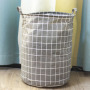 Dirty Laundry Cotton 40*50cm Linen Foldable Round Waterproof Organizer Bucket Clothes Toys Large Capacity Home Storage Basket