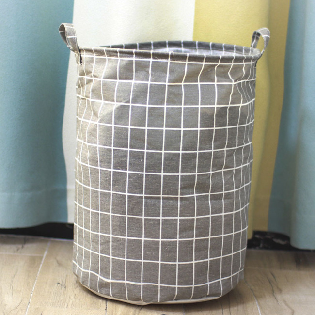 Dirty Laundry Cotton 40*50cm Linen Foldable Round Waterproof Organizer Bucket Clothes Toys Large Capacity Home Storage Basket