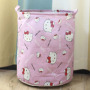 Dirty Laundry Cotton 40*50cm Linen Foldable Round Waterproof Organizer Bucket Clothes Toys Large Capacity Home Storage Basket