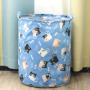 Dirty Laundry Cotton 40*50cm Linen Foldable Round Waterproof Organizer Bucket Clothes Toys Large Capacity Home Storage Basket