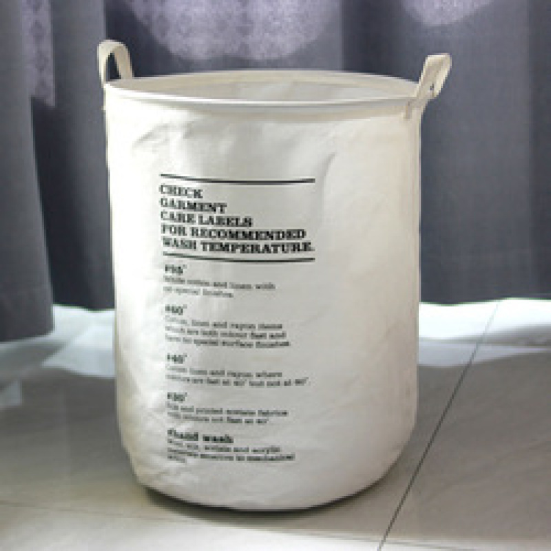 Dirty Laundry Cotton 40*50cm Linen Foldable Round Waterproof Organizer Bucket Clothes Toys Large Capacity Home Storage Basket