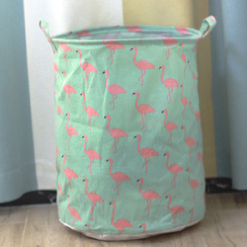 Dirty Laundry Cotton 40*50cm Linen Foldable Round Waterproof Organizer Bucket Clothes Toys Large Capacity Home Storage Basket