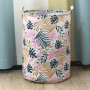 Dirty Laundry Cotton 40*50cm Linen Foldable Round Waterproof Organizer Bucket Clothes Toys Large Capacity Home Storage Basket