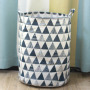 Dirty Laundry Cotton 40*50cm Linen Foldable Round Waterproof Organizer Bucket Clothes Toys Large Capacity Home Storage Basket