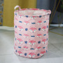 Dirty Laundry Cotton 40*50cm Linen Foldable Round Waterproof Organizer Bucket Clothes Toys Large Capacity Home Storage Basket
