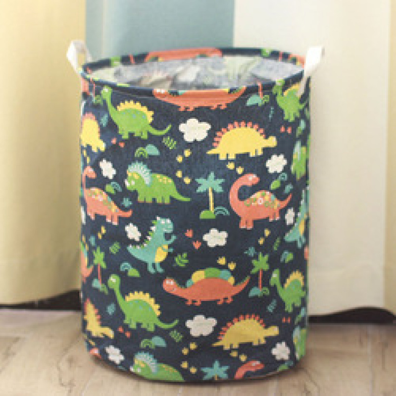 Dirty Laundry Cotton 40*50cm Linen Foldable Round Waterproof Organizer Bucket Clothes Toys Large Capacity Home Storage Basket