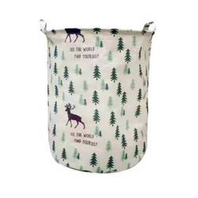 Dirty Laundry Cotton 40*50cm Linen Foldable Round Waterproof Organizer Bucket Clothes Toys Large Capacity Home Storage Basket