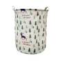 Dirty Laundry Cotton 40*50cm Linen Foldable Round Waterproof Organizer Bucket Clothes Toys Large Capacity Home Storage Basket