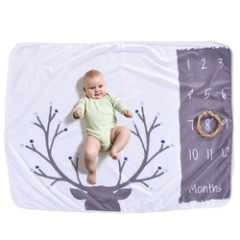 Wholesale Custom Print Milestone Photography Background, Hot Selling Montly Baby Soft Blanket/
