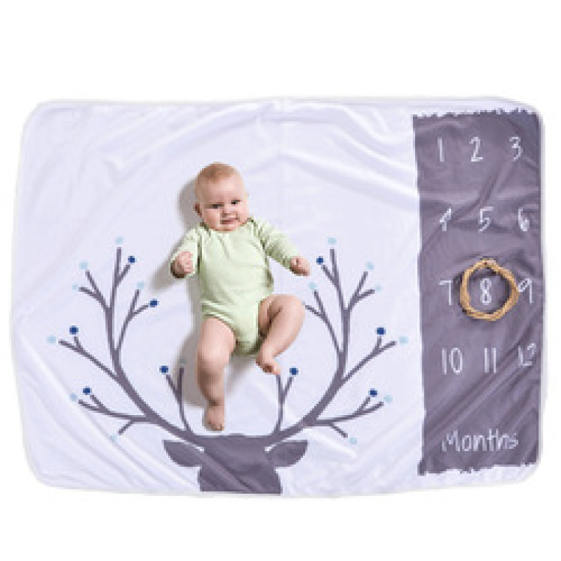 Wholesale Custom Print Milestone Photography Background, Hot Selling Montly Baby Soft Blanket/