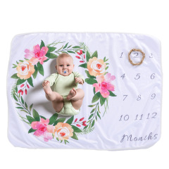 Wholesale Custom Print Milestone Photography Background, Hot Selling Montly Baby Soft Blanket/