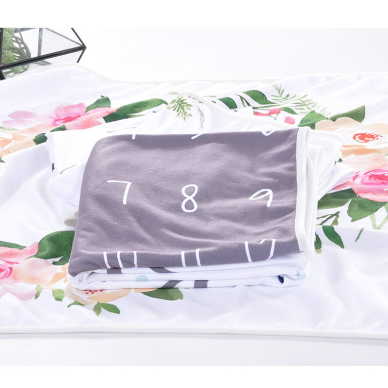Wholesale Custom Print Milestone Photography Background, Hot Selling Montly Baby Soft Blanket/