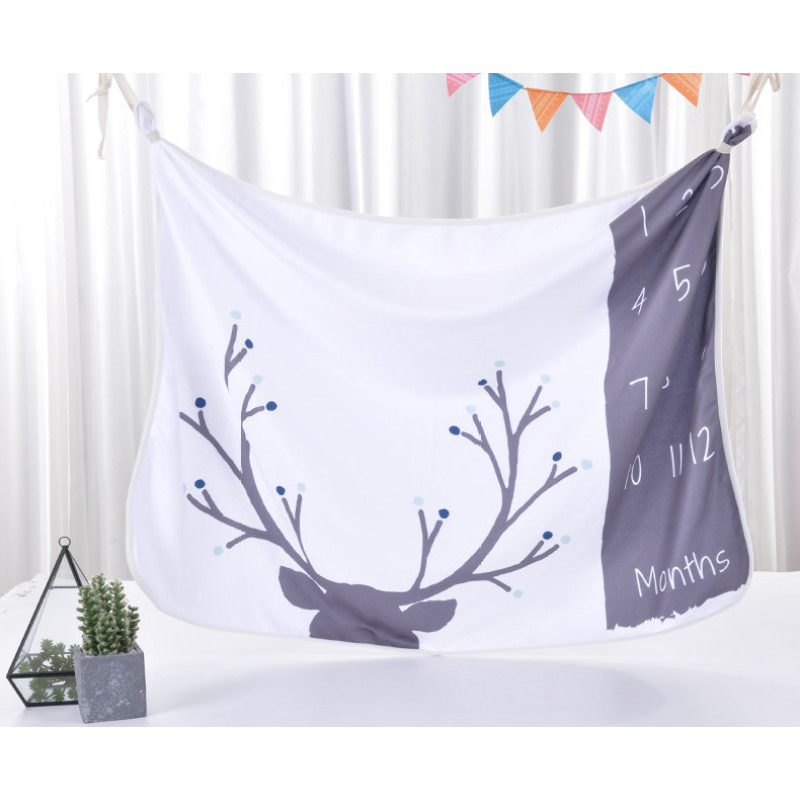 Wholesale Custom Print Milestone Photography Background, Hot Selling Montly Baby Soft Blanket/