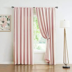 Modern Blackout Curtains For Living Bedroom Window, Solid Color Treatment Finished Drapes #