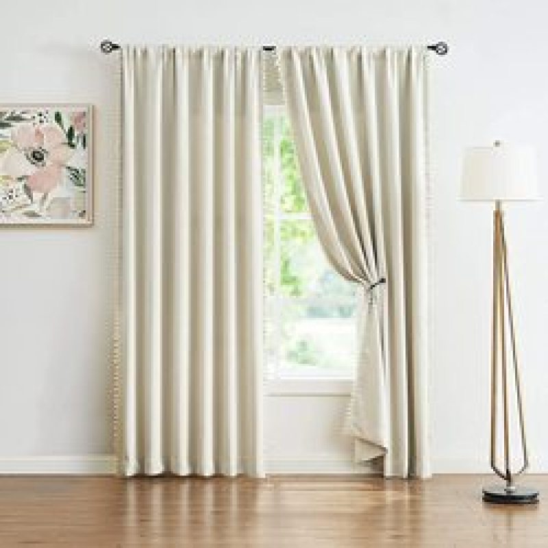 Modern Blackout Curtains For Living Bedroom Window, Solid Color Treatment Finished Drapes #