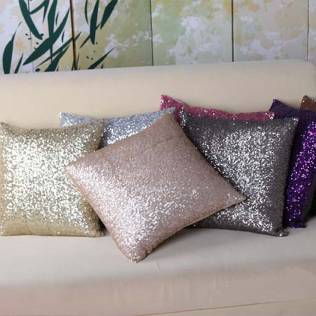 Wholesale Decorative Bling Cushion Cover For Sofa, Sequin Polyester Throw Pillow Cases/