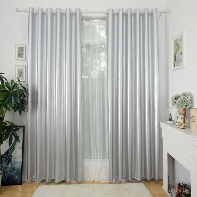 100% Blackout Curtain Heat Insulation Full Shading  Sun Protection Curtain, Silver Blackout Curtain#